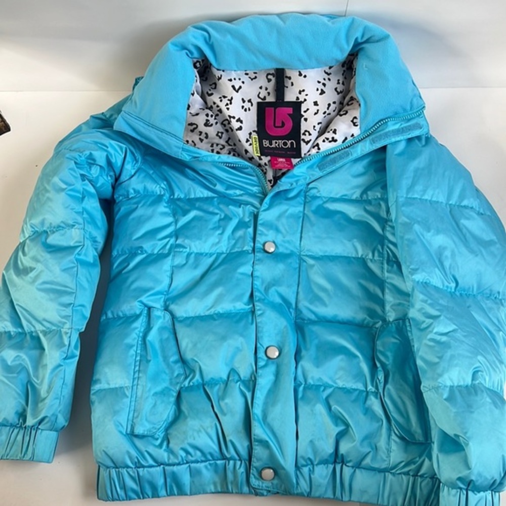Burton Allure Dryride Down Puffy Puffer Winter Jacket Light Blue Size L‎ 14-16